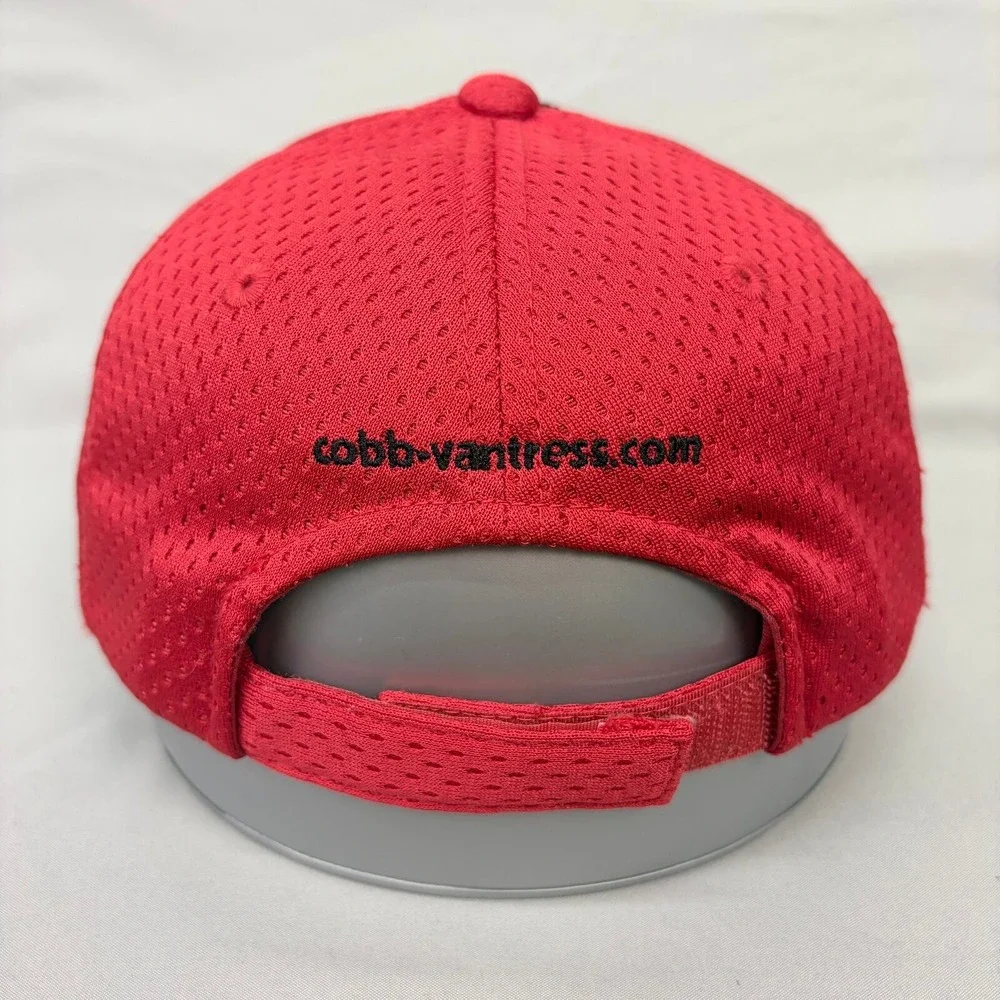 Creative Marketing Cobb Hat Baseball Cap Mens OSFM Black Red Mesh Logo 1628